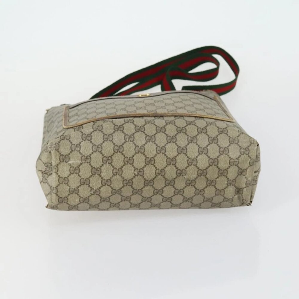 GUCCI GG Canvas Web Sherry Line Shoulder Bag 5 Set Beige Red Auth fm4976 - Picture 5 of 16